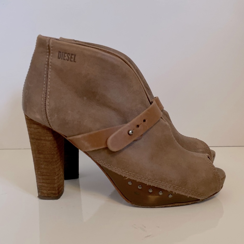 Diesel peep toe booties